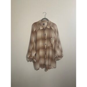 BDG Shirt Grunge Large Flannel Button Up Western Country Casual Cowgirl Earthy